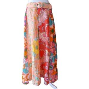 Zimmerman paneled floral linen skirt
